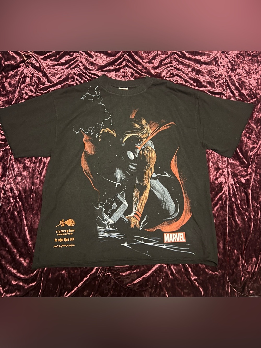 Civil Regime x Marvel Thor God of Thunder Raw Hem Dungeon T-shirt Men OS Small